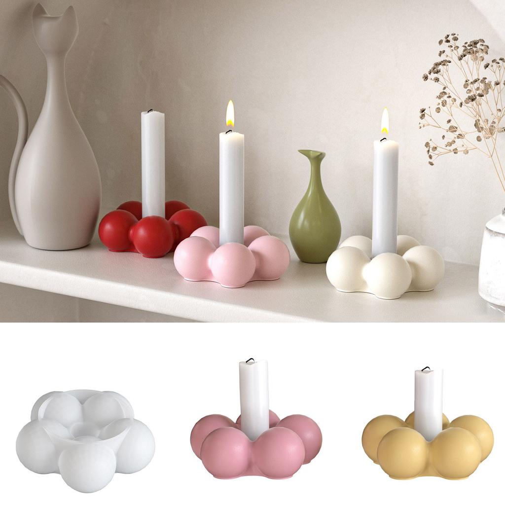 Flexible Silicone Candlestick Mold for Home Decoration and Crafts Flower Shaped Tealight Holder Desk Ornament Mould