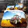 Boys Tractor Construction Cars Comfortable Duvet Quilt Cover Pillowcase Bedding Set Children Bedroom Decoration Home Textile