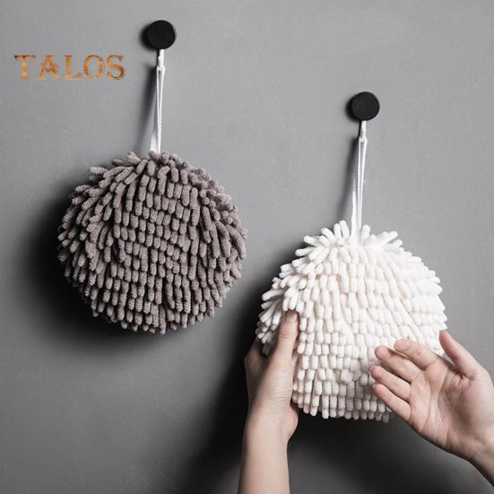 2 Pcs Hand Towel with Hanging Lanyard Highly Water Absorbent Quick-drying Superfine Fiber Thickened Reusable Kitchen Bathroom Cleaning Wipe Towel