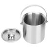 Ice Bucket with Lid Stainless Steel Double Layer Wine Champagne Barrel Bar Supplies 2L