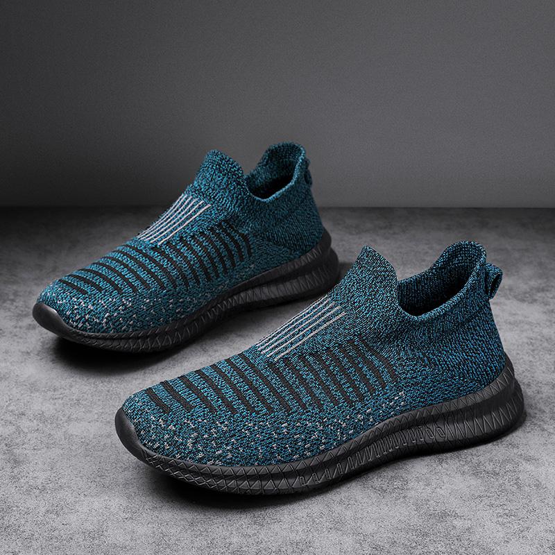 Herren Sommersport-Freizeitsneakers Atmungsaktiv Leicht Slip-On Vulkanisierte Flache Schuhe Outdoor Herren Gehen Rutschfest Herren Flache Schuhe