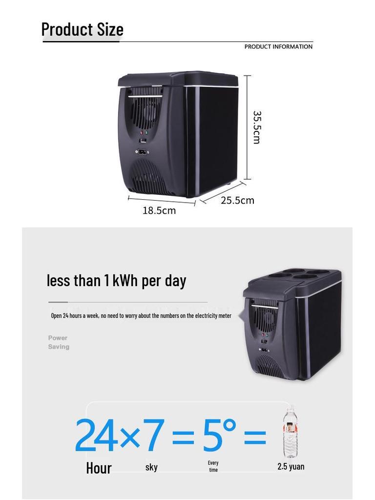 6L Portable Mini Car Refrigerator & Hot/Cold Box
