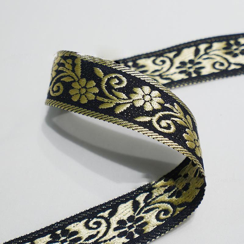 Ethnic Style Polyester Colored Jacquard Webbing for Clothing Accessories