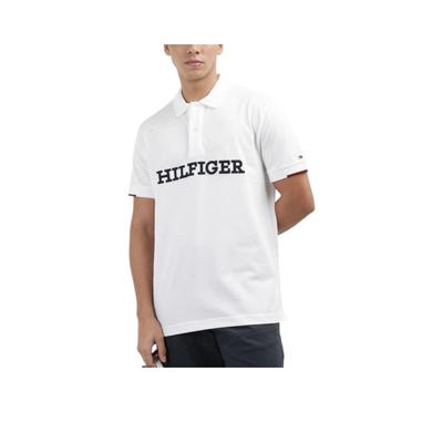 Embroidered Letter Logo Comfortable Fitted Short Sleeve Polo Shirt Men Tops White 78JA892-100