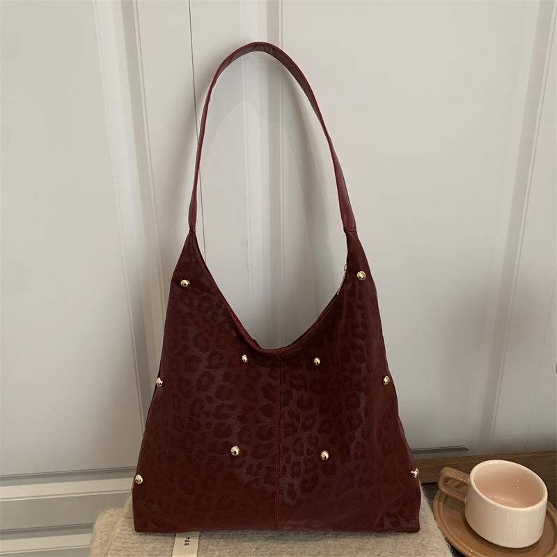 

New Fashi Suede Leopard Print Shoulder Bag Women Casual Crossbody Tote Bag Comfortable and Versatile Texture Storage Bags