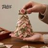 Creative Holiday Gift Ideas DIY Quilted 3D Christmas Tree Craft Kit for Beginners, Handmade Fabric Patchwork Handcrafted Decor Set Tabletop