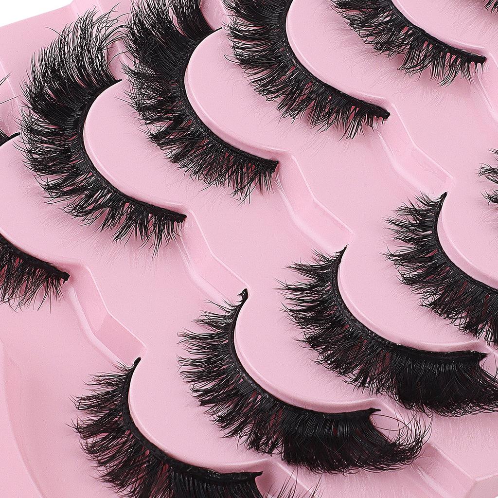 7 Pairs Of Long End-Of-Eye False Eyelashes, Thick Fox Eye, Cat Eye Eyelashes.