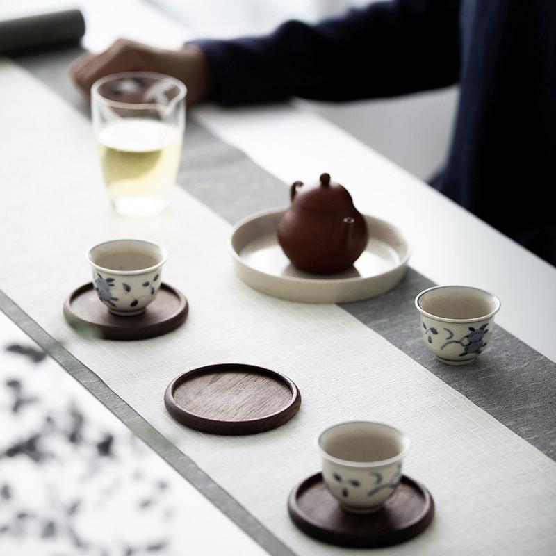 Tea Coffee Cup Pad Placemats Decor Walnut Beech Wood Coasters Durable Heat Resistant Square Drink Mat Bowl Teapot
