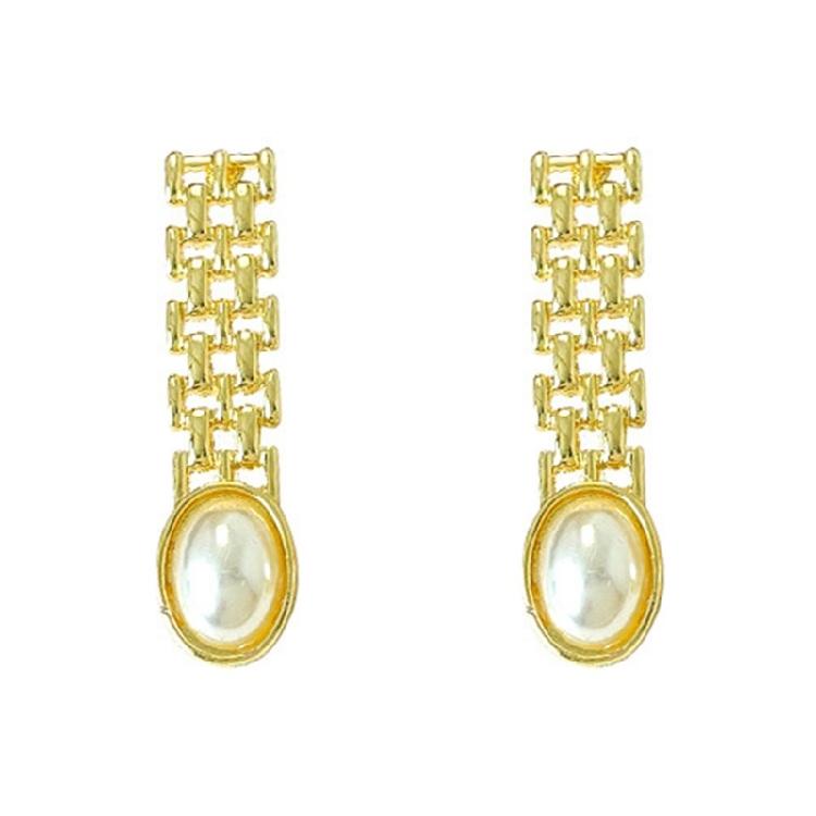Pearls Earrings Ear Studs Drop Earrings Alloy Texture Piercing Ear Jewelry Statement Style Earrings for Fashion Look