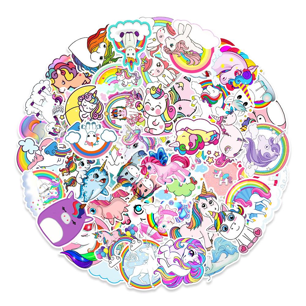 50 New Unicorn Graffiti Stickers Suitcase Car Refrigerator Decoration Stickers