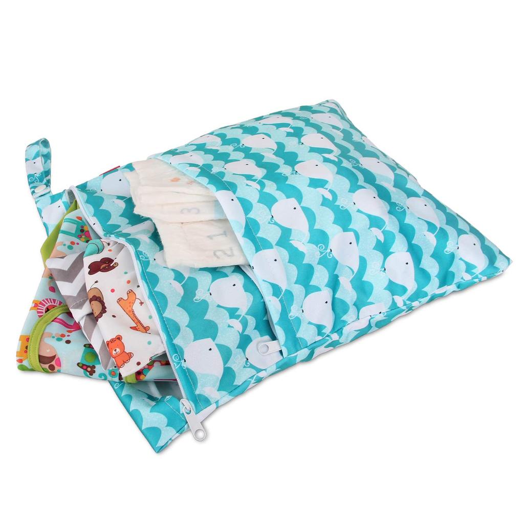 Damero Waterproof Diaper Cute Holds Bath and Meal Perfect Christmas Gift Cute Whale Bag, 3-Piece Set, Multifunctional, Diapers, Clothes, Swimsuit,