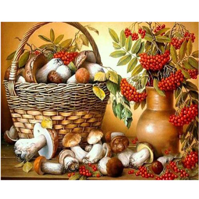 

Алмаз, картина крест стежка DIY handmade ремесла, полный алмаз вышивка завод мозаика набор грибов