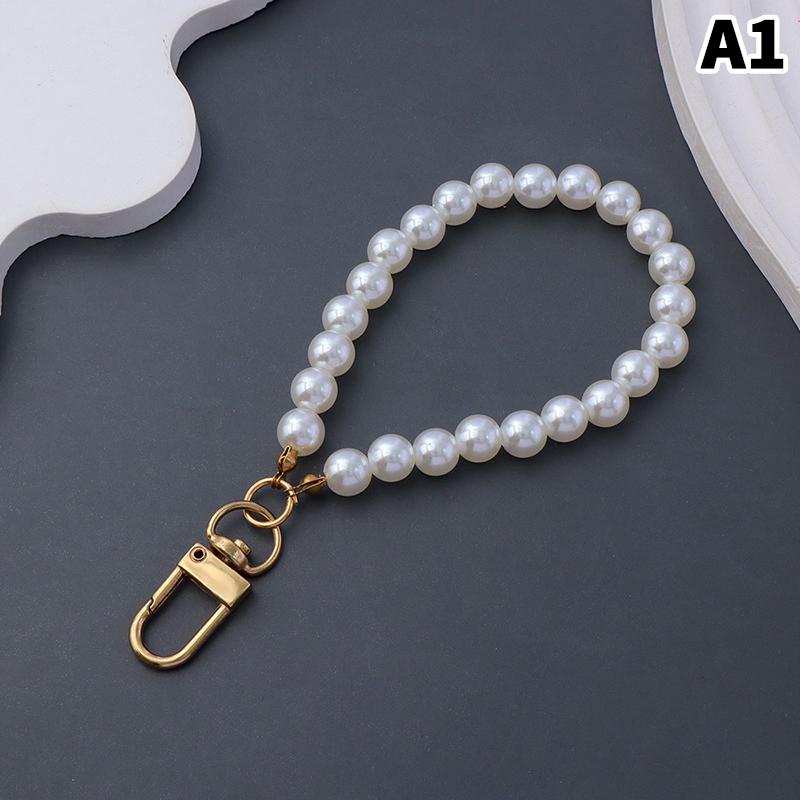 Simulation Pearl Keychains For Aorpods Bag Car Pendant Beaded Key Simple Decoration For Women Mobile Phone DIY Jewelry Decor
