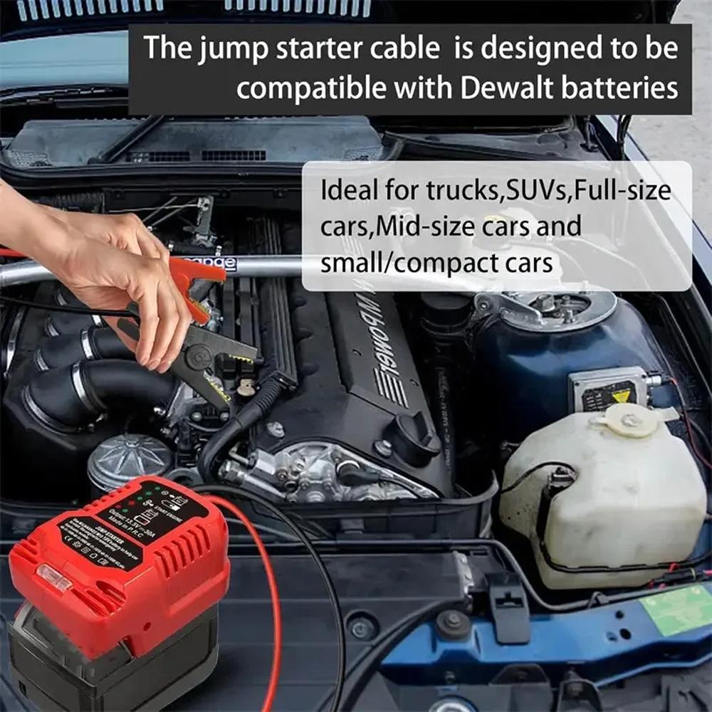 NEW Battery Jumper Cable Adapter for Milwaukee 18V Auto Car Jump Starter Booster Cable Heavy Duty Emergency Start Tool
