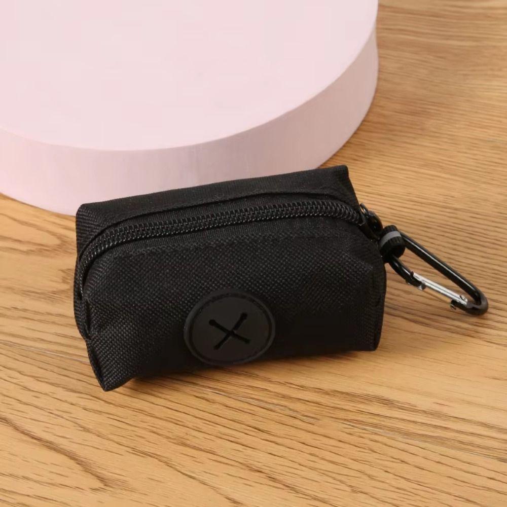 with Carabiner Clip Dog Poop Bag Holder Oxford Cloth Animal Waste Collection Pouch Walking