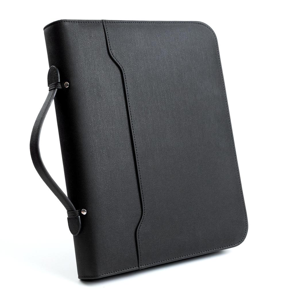 Multi-Functional A4 PU Leather Ring Binder & Zipper Handbag