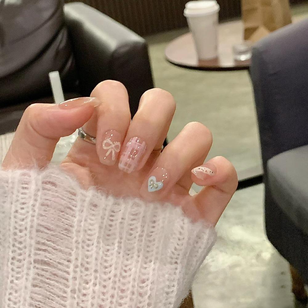 Frühling und Sommer Wind Tragen Nagel Reiner Wunsch Nagelpflaster Aufhellend Abnehmbares Nagelstück Langes und kurzes Nagelstück Fertigprodukt