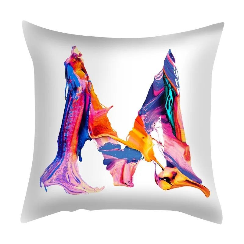 Colorful Creative Letter Decorative Pillowcase Living Room Office Home Pillowcase Car Ornaments