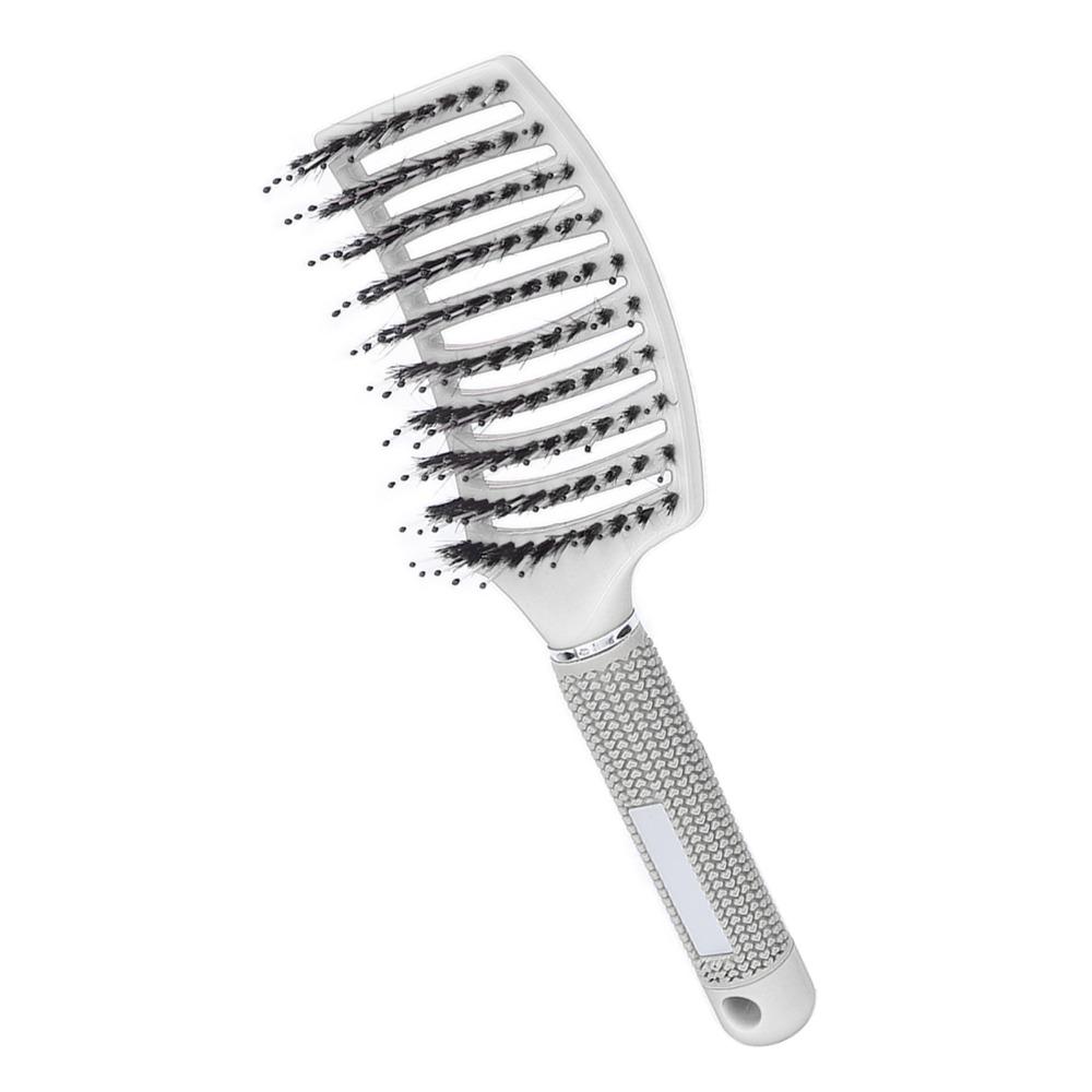 Soft Bristle Detangling Hair Brush Curved Design Anti Frizz Hair Comb For Curly Wavy Straight Hair