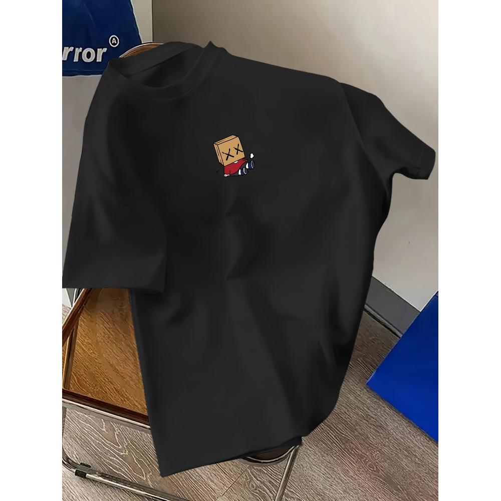 

Box Head Character T-Shirt,Soft Breathable & Fade-Resistant, Classic Fit for Daily Casual Wear XXL білий