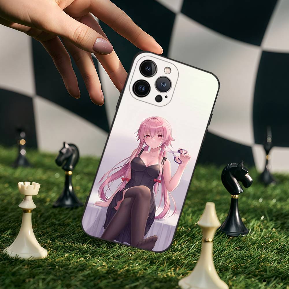 Future Diary Gasai Yuno Black Silicone Phone Case For Iphone 17 Air 16 15 14 13 12 11 Pro Max Plus Back TPU
