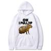 Ok I Pull Up Capybara Felpa con cappuccio con stampa grafica Felpe con cappuccio vintage casual alla moda unisex Pullover gotici Harajuku Streetwear