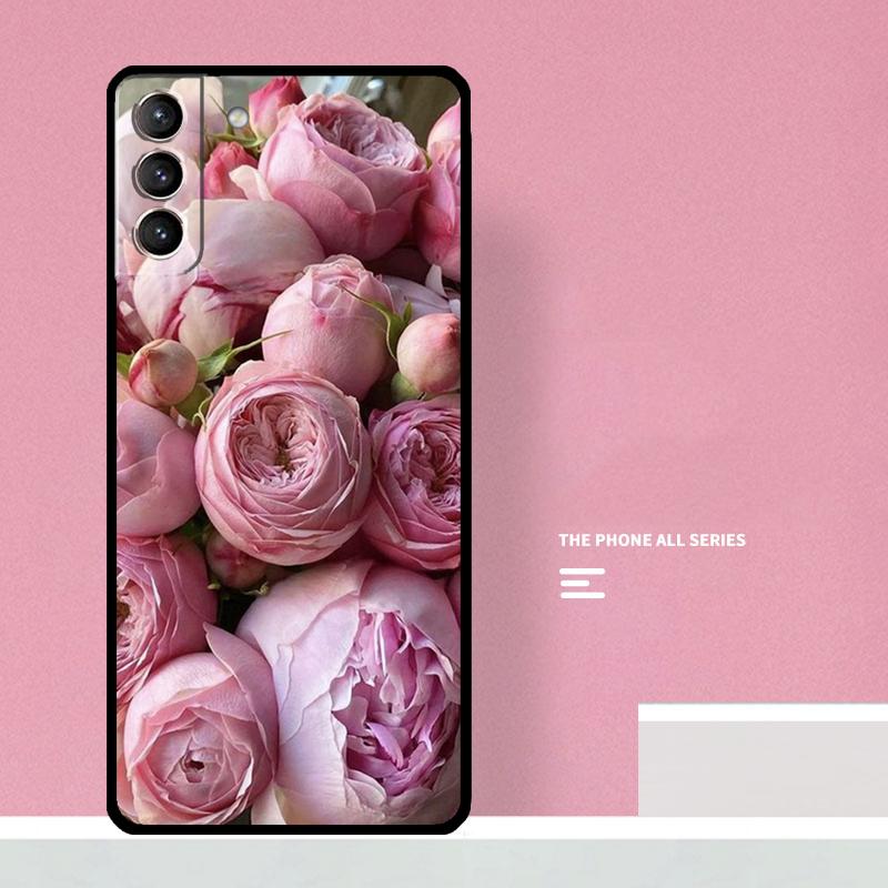Elegant Pink Purple Peony Flower Phone Case For Samsung Galaxy S25 S26 Ultra S20 S21 S22 S23 S24 S10 Plus S25 FE Cover Coque
