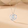 Love Feather Necklace Women's Ins Fashion Small Fresh Clavicle Chain Moonstone Jewelry Gift