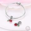 100% Copper Strawberry Sweet Sparkling Zirconia Charm Beads 3Mm Diy Holiday Exquisite Jewelry Gift Making