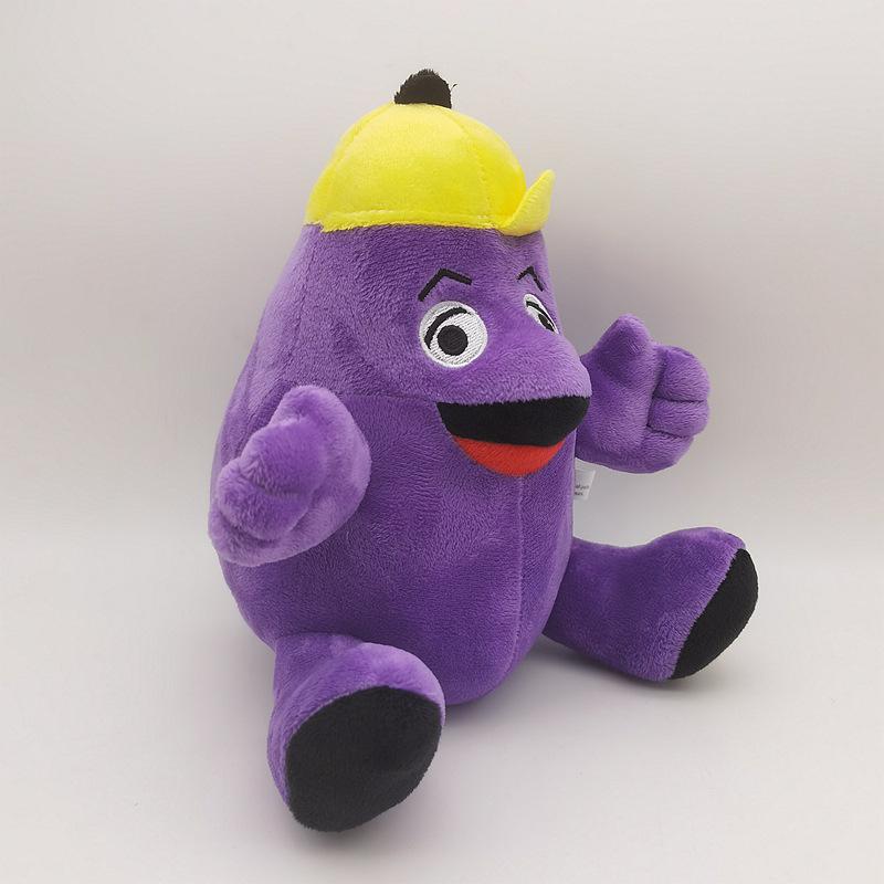 McDonald's Grimace Plush Toy Purple Grimace with Yellow Hat Soft Stuffed Doll McDonaldland Character Plushie for Fan Kid Birthday Gift Home Decoration