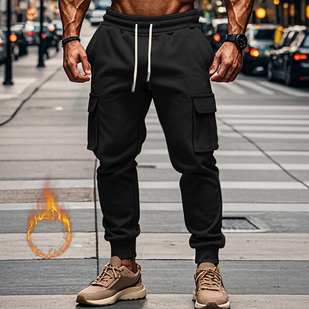 Herren Overalls Kordelzug Multi Pocket Freizeithose Wanderhose Baumwolltwillhose