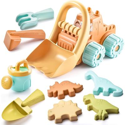 Strand-Sandspielzeug-Set mit Muldenkipper, Autospielzeug für Kleinkinder, Kinder, Spieleimer im Freien, Sandschaufeln, Tierform-Sets, Sandkastenspielzeug
