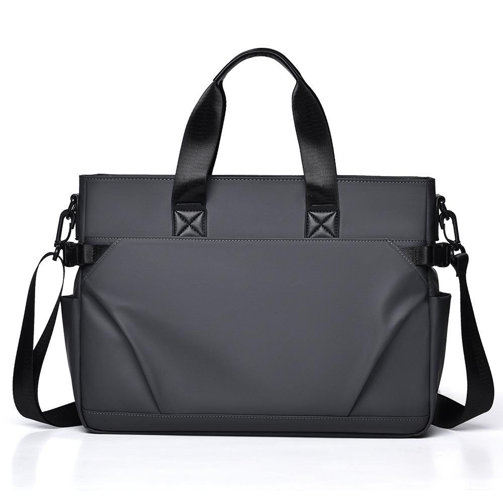 Men's Black Waterproof Oxford Briefcase – Large Capacity, Versatile Commuter Bag