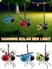 Outdoor Hanging Solar Bee Light Garden Lights Decoration Solar Bee Lights Outdoor Weatherproof Hanging Bee Light Yard Decoration