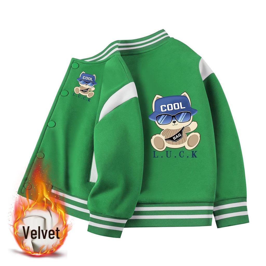 Jungen Koreanischer Stil Winter Baseballjacke mit Samt