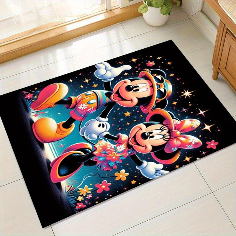 

1pc. Mickey Mouse & Minnie Mouse Floral Outdoor Rug - Home Decor Carpet Gift for Room, Office, Garden Party Suppliesz041459 60cm by 90cm