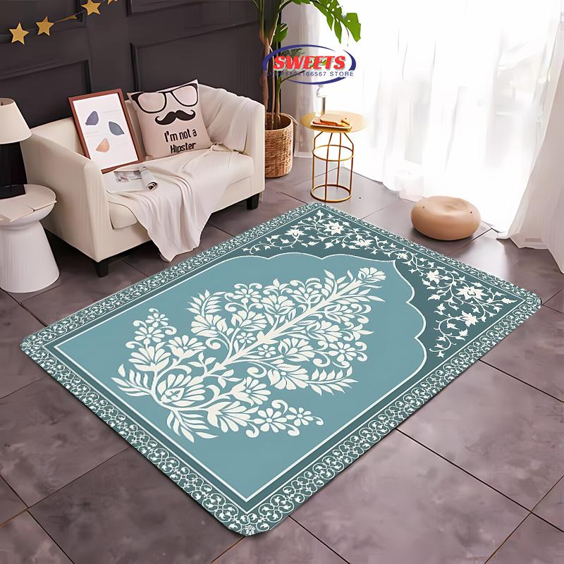 

Islamic Pattern Carpet Non-slip Bedroom Floor Mat Durable Machine Washable Rug for Living Room Home Decor 40x60cm (16x24in)