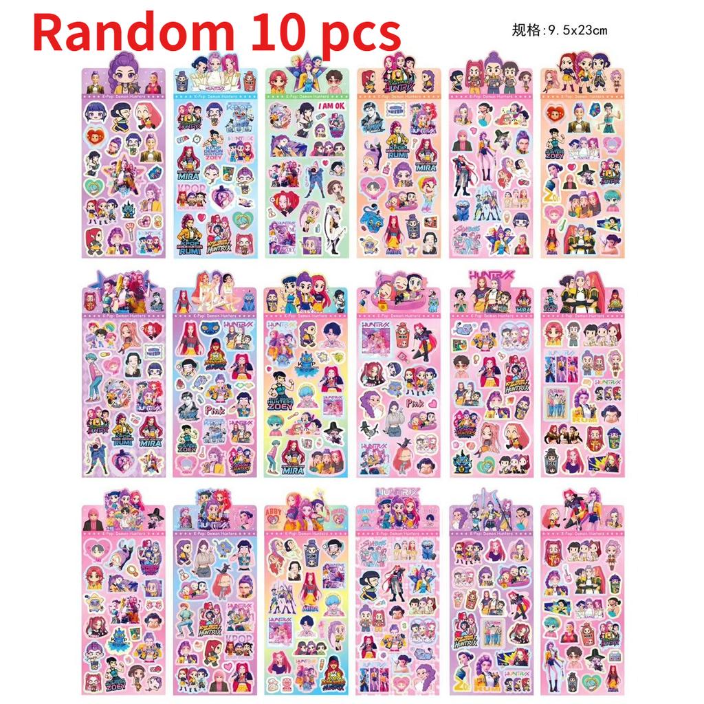 18pcs Devil Hunters Laser GooCard Stickers - Anime Style Cute Creative DIY Decor Stickers for Girls Journal Diary Gifts