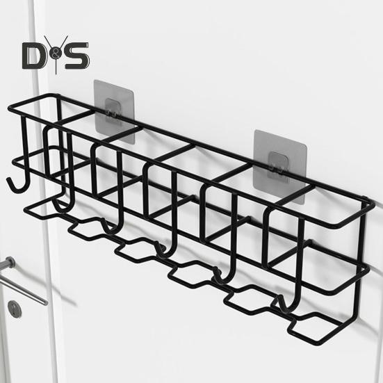 Hohles Regenschirm-Aufbewahrungsregal, Wandgarderobe mit 6 Kleiderbügeln, tragender Hut- und Kleidungs-Organizer für Badezimmer und Wohnzimmer