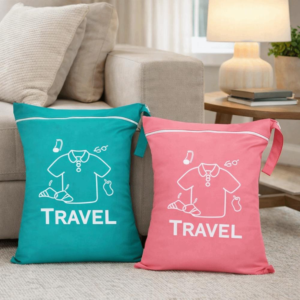 Oxford Cloth Travel Clothing Storage Bag Large Capacity Washable Dirty Cloth Bag Waterproof Zipper Handheld Wash Bag Fitness