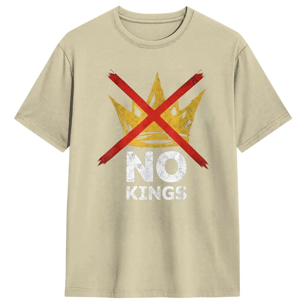 Vintage No King T Shirt Summer Pure Cotton T Shirts For Men's Trending Design Tee Shirt Short-Sleeved Vintage Tees