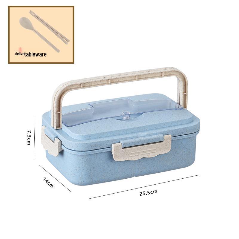 Portable Wheat Straw Bento Box: Insulated, Multi-Compartment, Japanese-Style, Microwave Safe for Office Workers & Students