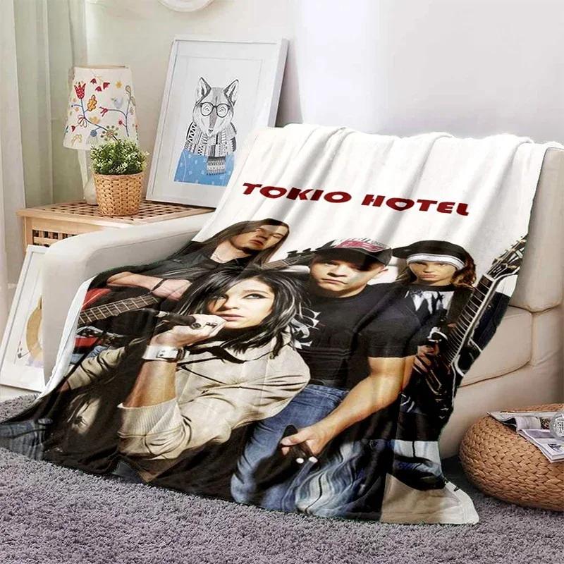 Tokio Hotel Rock Band Printed Flannel Blanket Soft Cozy Kids Blanket for Sofa Bed or Travel Warm Gift Idea for Birthday