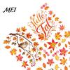 Scarecrow Owl Window Art 6 Sheets Autumn Harvest Static Stickers, Maple Leaves Scarecrows Bicycle Theme Glass Decor Thanksgiving Decals, Reusable PVC