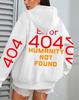Women's Autumn Loose Fleece Hoodie with 'Error 404' Letter Print and Pocket