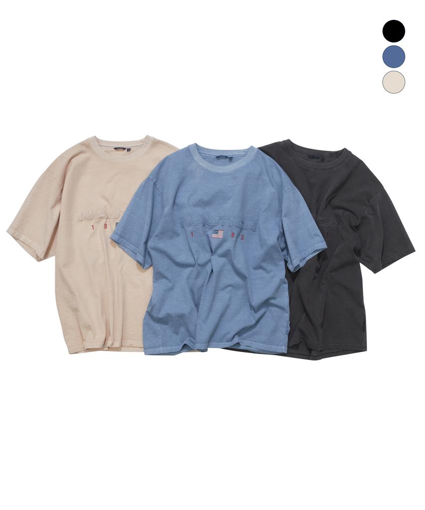 NAUTICA 83 Flag Pigment T-Shirt (3 Colors) Nts4796 (Type A)