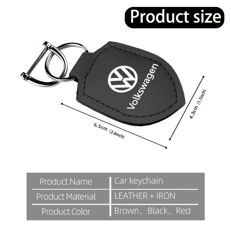 Valve Stems Caps Leather Car Shield Keychain Key Ring With Logo Decorative For Volkswagen VW Scirocco Passat Polo B5 B6 B7 CC Ti LB0
