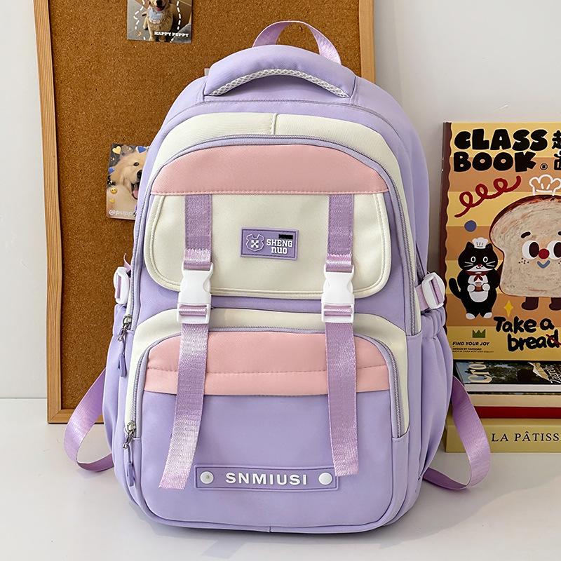 Children's Schoolbags Elementary School Girls Junior High School Students High School Students Splicing High Value Backpacks
