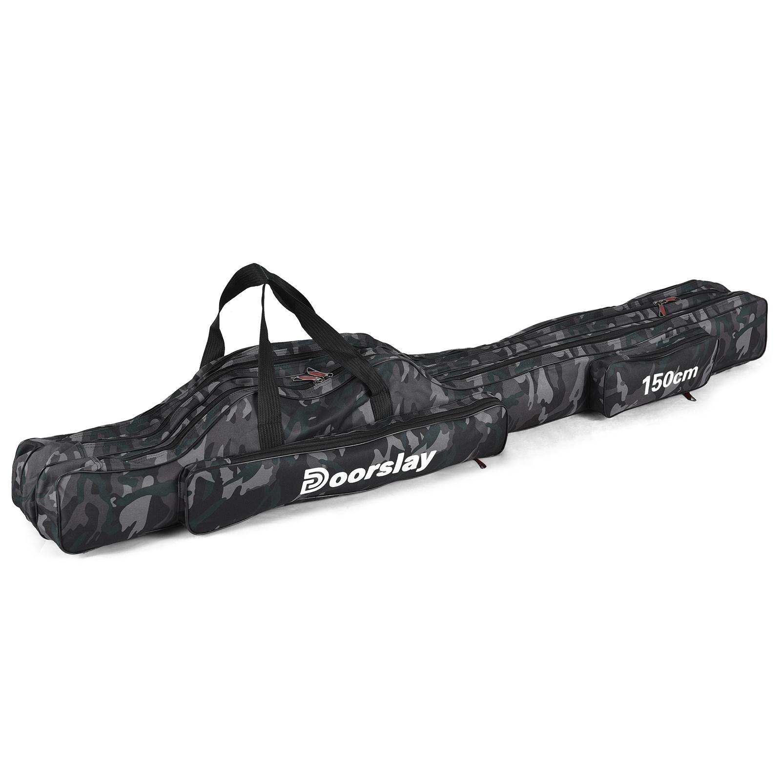 

3-слойная сумка для удочек, портативная складная сумка для хранения удочек для рыбалки, кемпинга, походов 150cm камуфляжный