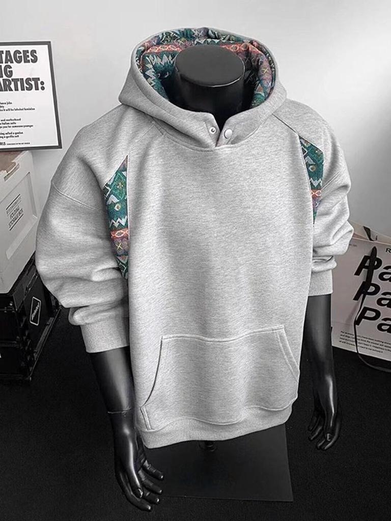 Color Block Embroidered Patchwork Hoodie - Autumn American Style Heavyweight Jacket for Couples